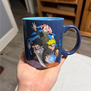 Blue Anime Character Ceramic Coffee Mug - Naruto Trio Design